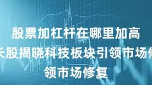 股票加杠杆在哪里加高成长股揭晓科技板块引领市场修复