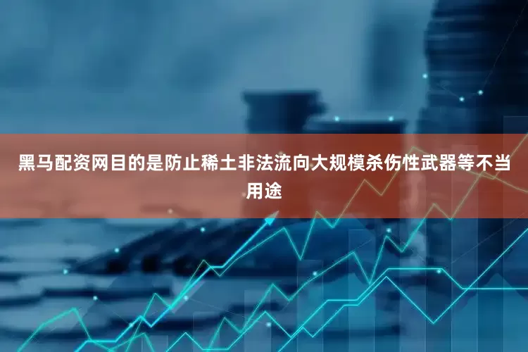 黑马配资网目的是防止稀土非法流向大规模杀伤性武器等不当用途