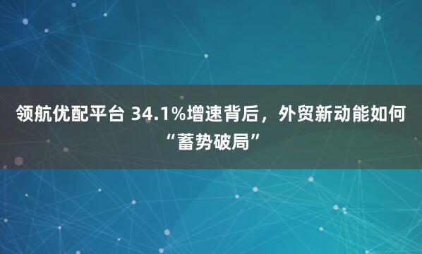 领航优配平台 34.1%增速背后，外贸新动能如何“蓄势破局”