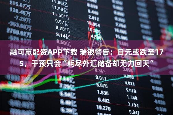 融可赢配资APP下载 瑞银警告：日元或跌至175，干预只会“耗尽外汇储备却无力回天”